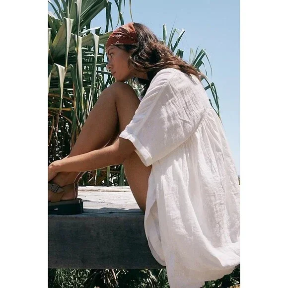 Free People We The Free Moon City Tunic Top Oversized Babydoll Ivory S 285732 - Picture 3 of 9